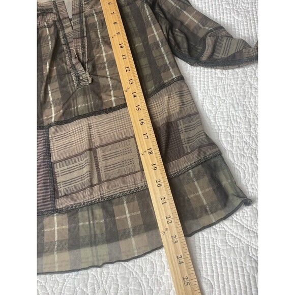 Free People We the Free Back To Business Tee Blouse Top Sheer Ruffle Medium Brow - Picture 10 of 15